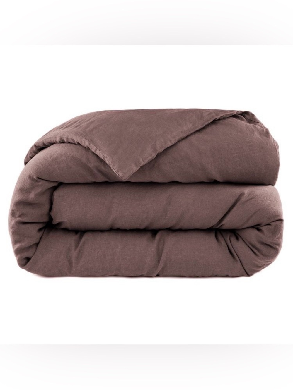 100% French Linen Duvet Cover King Cal King Clove Brown BOKSER HOME Button Close